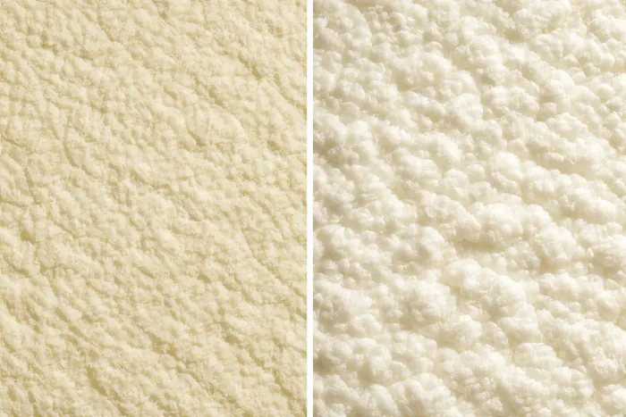 Illustration de deux textures de mousse en gros plan